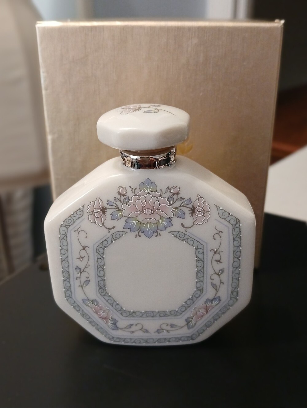 Vintage Lenox Porcelain Perfume Bottle with Floral Motif